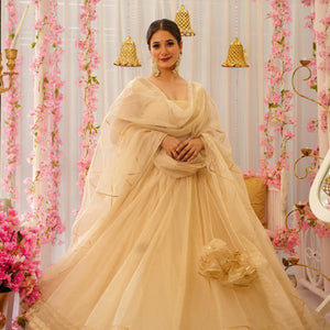 Serene snowfall organza lehenga set