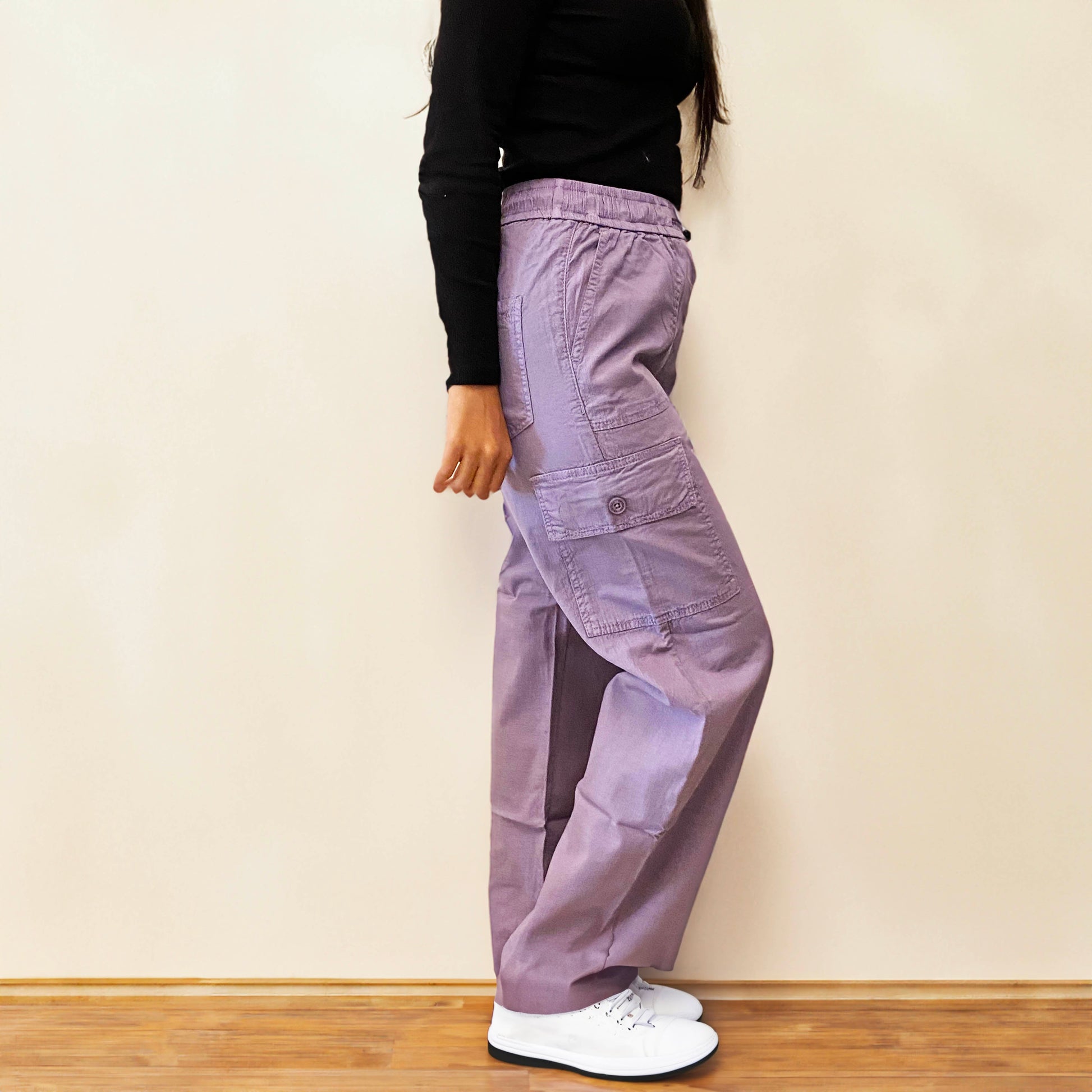 Lavender Straight Cargo Pants