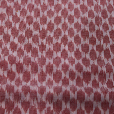 Red White Symbolic Sambalpuri Ikat Cotton Fabric