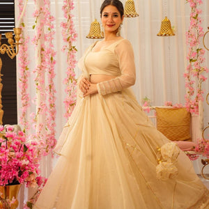 Serene snowfall organza lehenga set