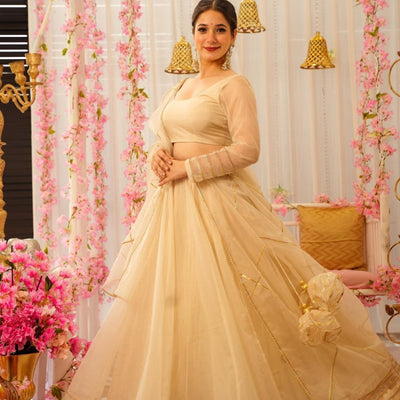 Serene snowfall organza lehenga set