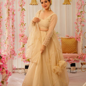 Serene snowfall organza lehenga set