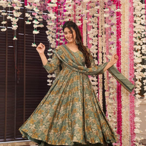 Orchid greenish muslin suit set