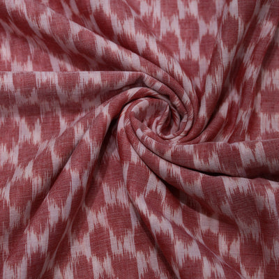 Red White Symbolic Sambalpuri Ikat Cotton Fabric
