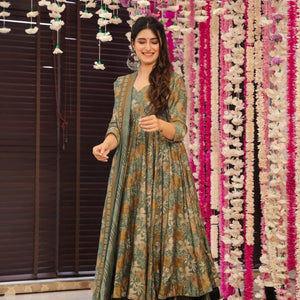 Orchid greenish muslin suit set