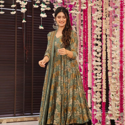 Orchid greenish muslin suit set
