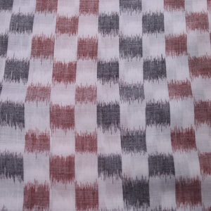 White Red Tipa Design Sambalpuri Ikat Cotton Fabric