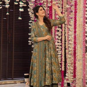 Orchid greenish muslin suit set