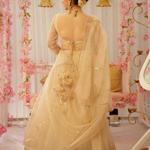Serene snowfall organza lehenga set