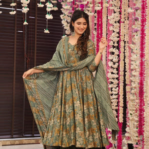 Orchid greenish muslin suit set