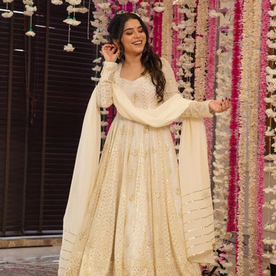Malini heavy embroidered maxi set