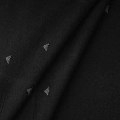 Black - Phulia Jamdani Buti Handloom Pure Cotton Fabric