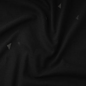 Black - Phulia Jamdani Buti Handloom Pure Cotton Fabric