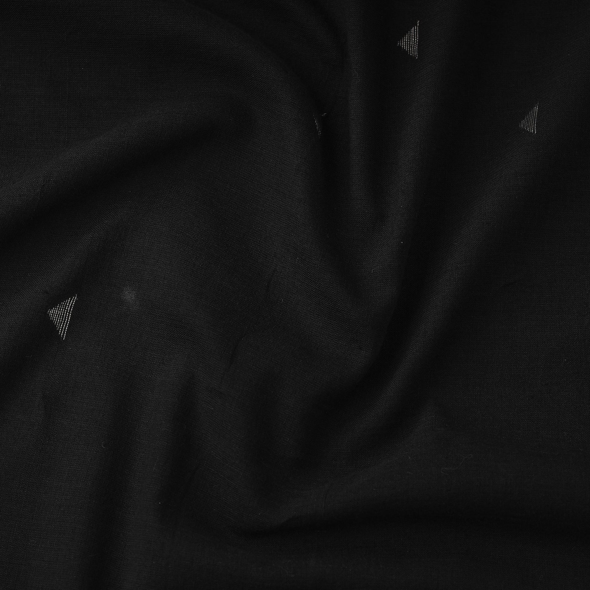 Black - Phulia Jamdani Buti Handloom Pure Cotton Fabric
