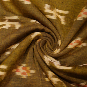 Yellow Pasapali Swastik Sambalpuri Ikat Cotton Fabric