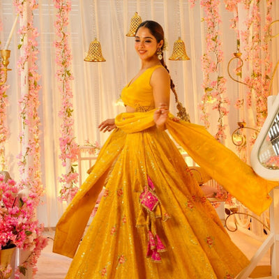 Golden dawn elegance lehenga set