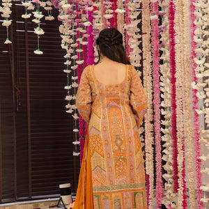 Sunset aura heavy embroidered suit set