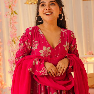 Pink leaf aura suit set