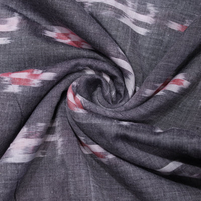 Light Grey Pasapali Swastik Sambalpuri Ikat Cotton Fabric