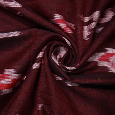 Maroon Pasapali Swastik Sambalpuri Ikat Cotton Fabric