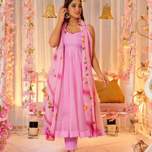 Petal pink organza suit set