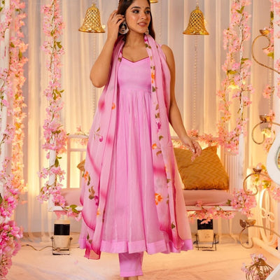 Petal pink organza suit set