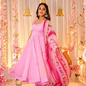 Petal pink organza suit set