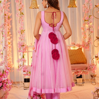 Petal pink organza suit set