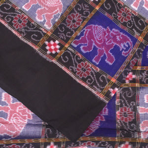 Exclusive Elephant Theme With Pasapali Design Sambalpuri Ikat Cotton Fabric