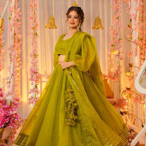 Green amethyst elegance lehenga set