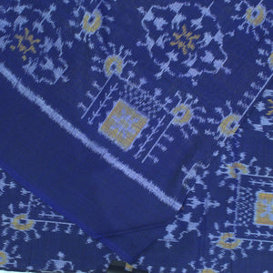 Blue Tribal Jhoti Design Sambalpuri Ikat Cotton Fabric