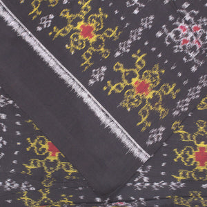 Black Tribal Jhoti Design Sambalpuri Cotton Fabric