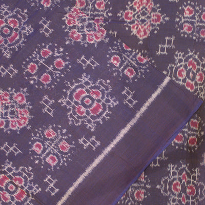 Black Tribal Jhoti Design Sambalpuri Ikat Cotton Fabric