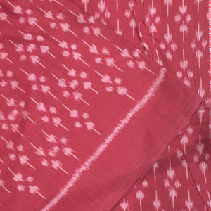 Cherry Red Sambalpuri Ikat Cotton Fabric
