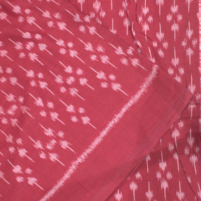 Cherry Red Sambalpuri Ikat Cotton Fabric