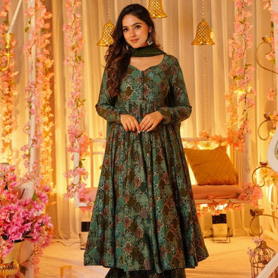 Reaver green muslin suit set