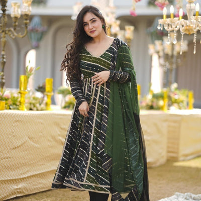 Sitara green rayon suit set