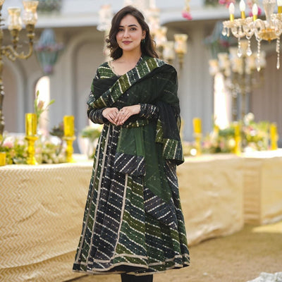 Sitara green rayon suit set