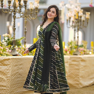 Sitara green rayon suit set