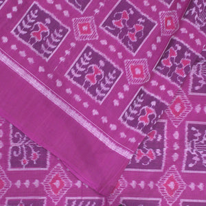 Deep Pink Tribal Theme Sambalpuri Ikat Cotton Fabric