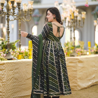 Sitara green rayon suit set