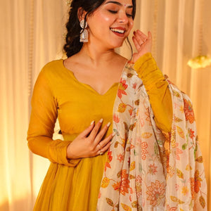 Mustard Hues Organza maxi set
