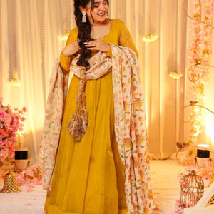 Mustard Hues Organza maxi set