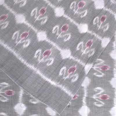 Moss Green Sambalpuri Ikat Cotton Fabric