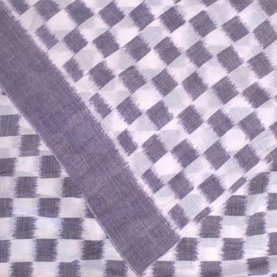 Black White Sambalpuri Ikat Cotton Fabric