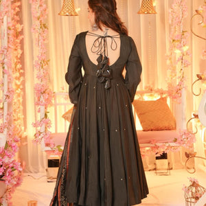 Charcoal Veil muslin suit set
