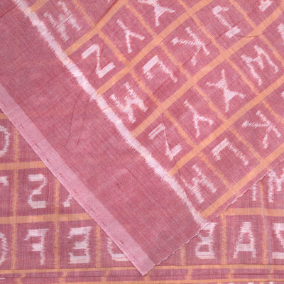 English Alphabet With Geometric symbols Sambalpuri Cotton Fabric