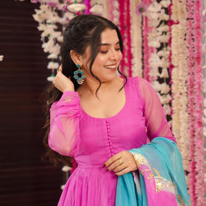 Rosy Veil organza Suit Set