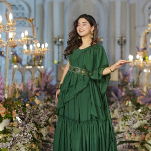 Savannah green Chiffon saree