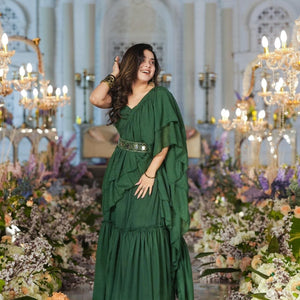 Savannah green Chiffon saree